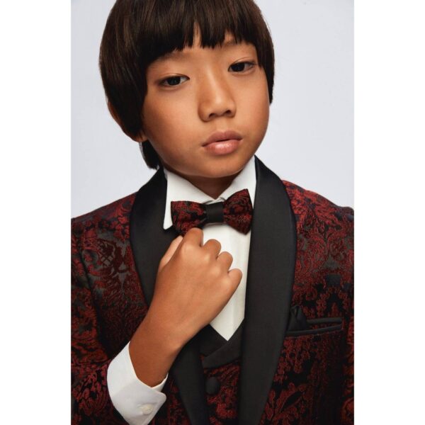 Burgundy & Black Paisley 5PC Suit 1-5 - Image 2