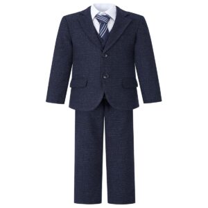 Samli Archie Navy Check 5PC Suit Set 1-5