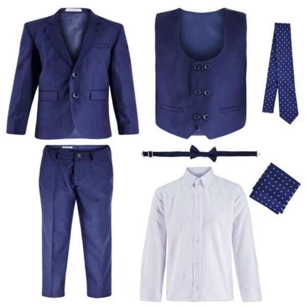 Samli Freddie Blue Polka 7PC Suit Set 1-5 - Image 4