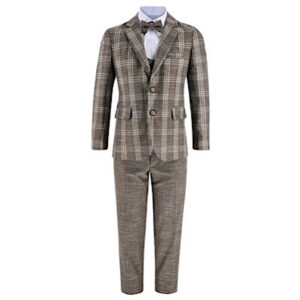 Samli Lucas Beige Plaid 7PC Suit 1-5