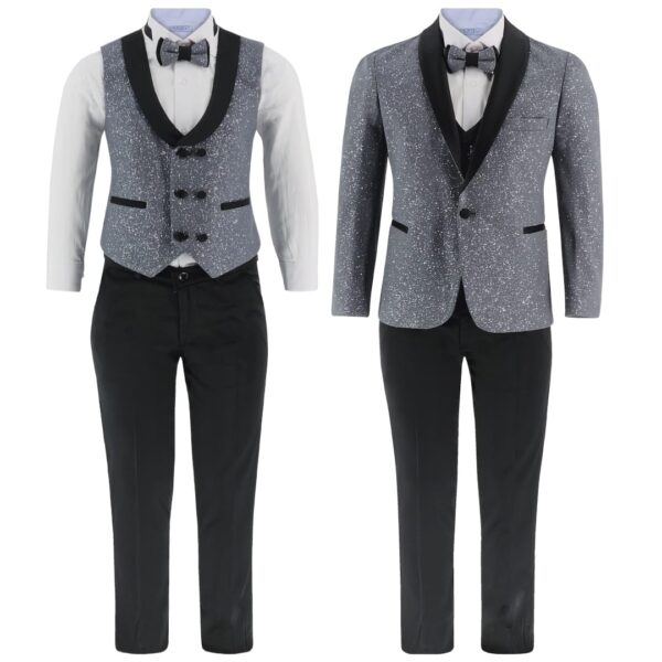 Samli Oscar D/Grey Glitter 5PC Suit 1-5 - Image 5