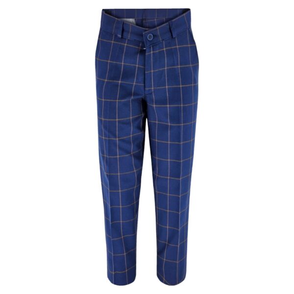Samli Robert Navy Checked 6PC Suit 1-5 - Image 10