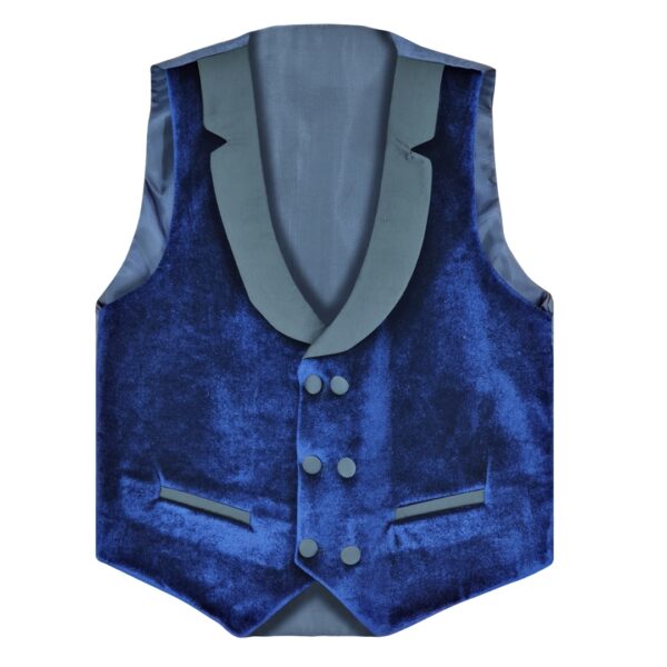 Samli Royal Blue Velvet 6PC Suit Set 1-5 - Image 4