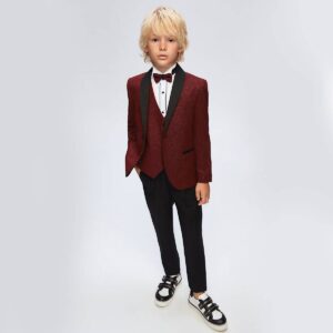 Samli Wine Glitter 6PC Suit Ensemble 1-5