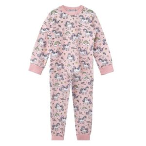 Girls Unicorn Print Winter Cotton Pyjama Set Pink (Ages 2–6 Years)