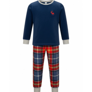 Boys 2-Piece Cuddle Fleece Check Pyjama Set (Ages 7–12)